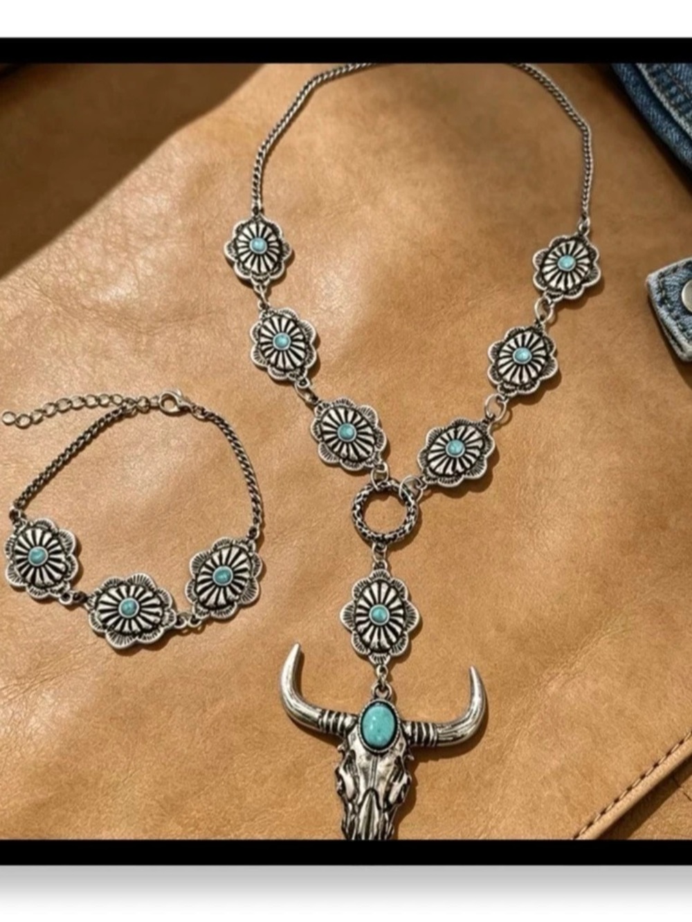 NWT Turquoise Western Necklace Bracelet Set